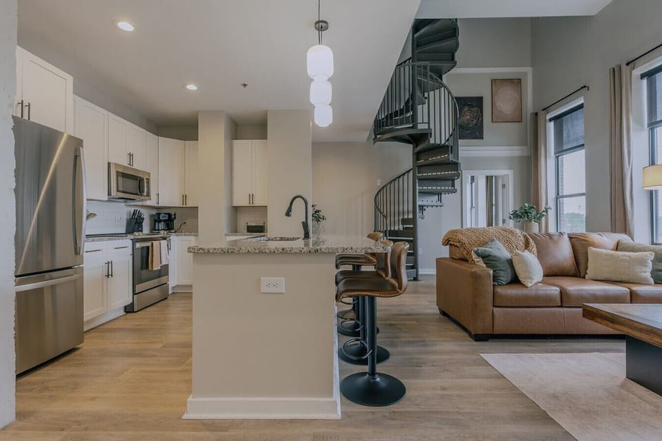 Kitchen and living room
