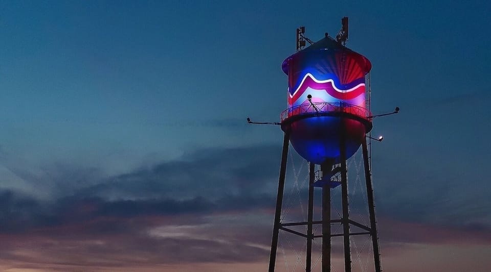 iconic Broad Ave. watertower