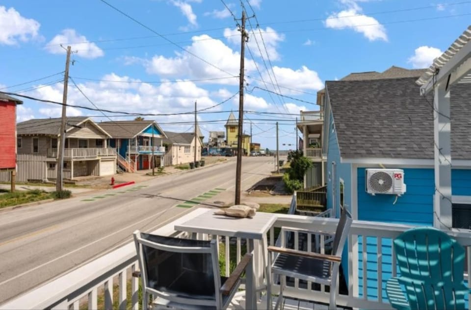 Head up the stairs to enjoy the view from the breezy balcony​