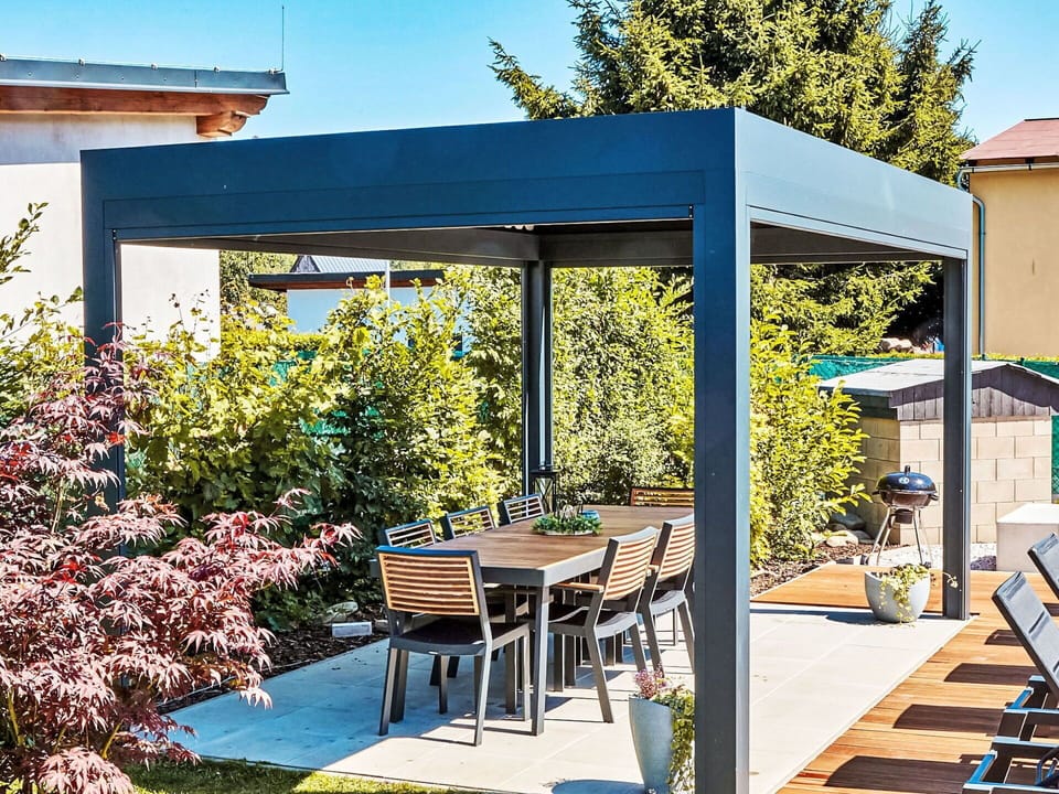 Furniture, Outdoor Furniture, Garden, Shade, Pavilion, Gazebo, Outdoor Structure, Patio, Flowerpot, Pergola