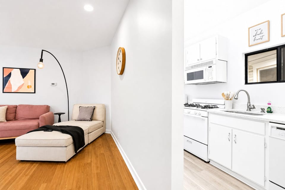 Living room and kitchen