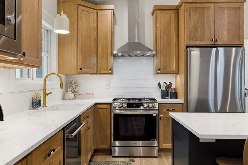 Kitchen with gas stove and stainless appliances