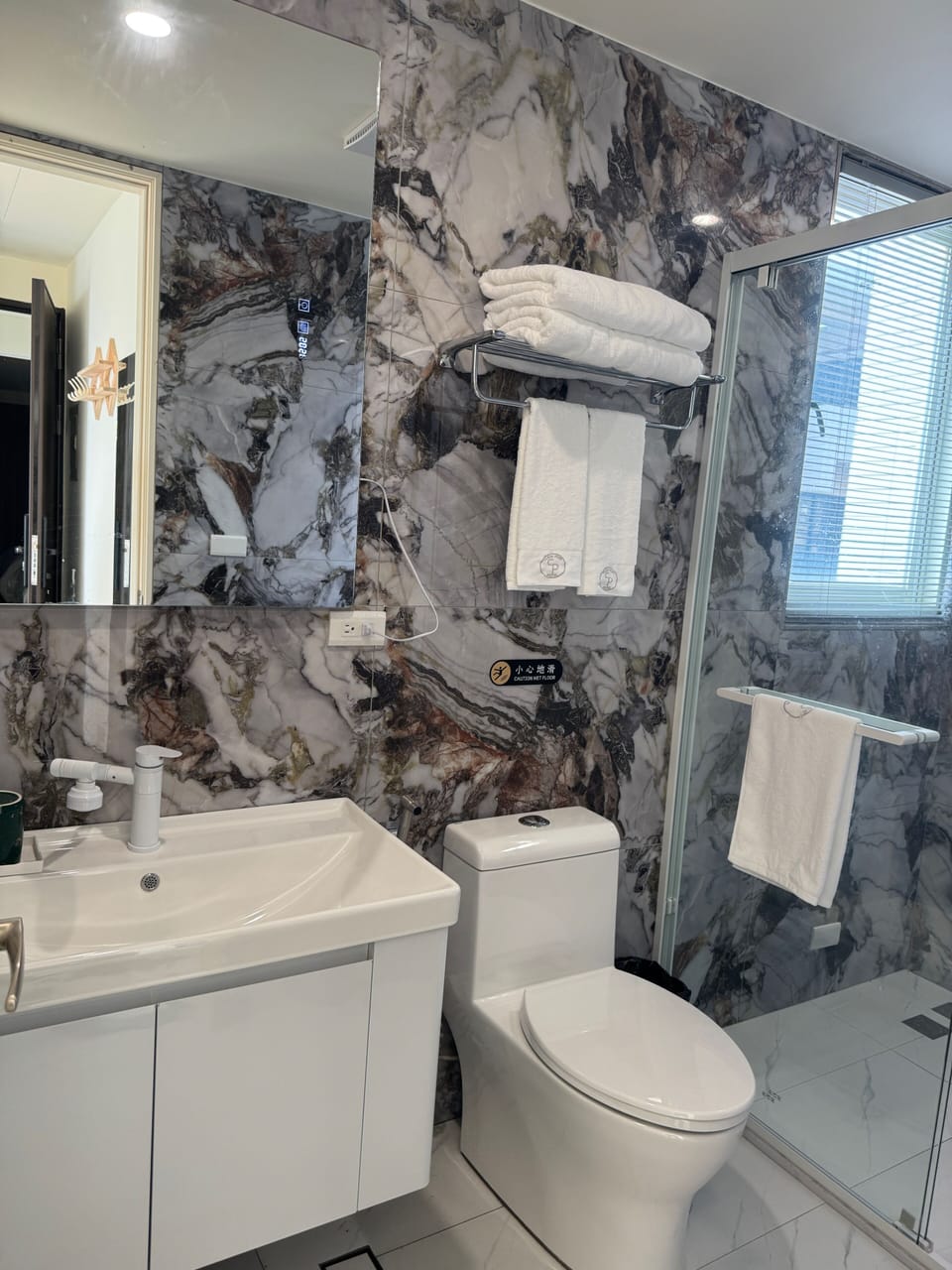 Senior Quadruple Room, Balcony, Bay View | Bathroom | Shower, hair dryer, towels, soap