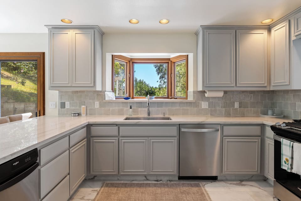 Prep your favorite meals with a view of the lush outdoors.