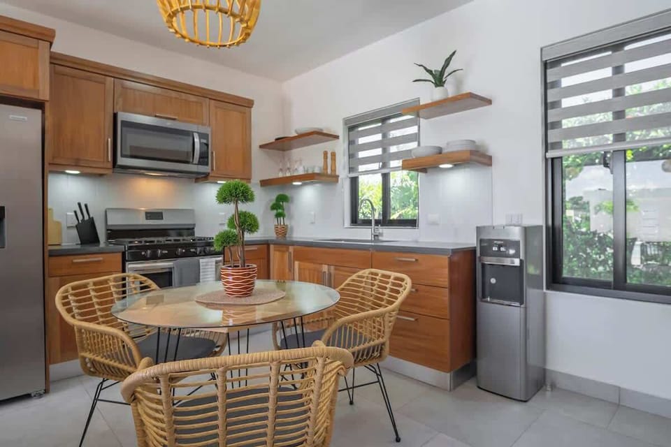 Kitchen in the separate outdoor room, which is a detached apartment.