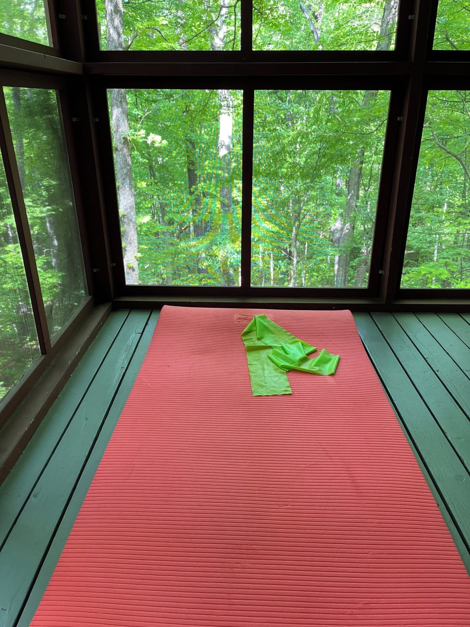 Great place for yoga
(Mat and band provided)