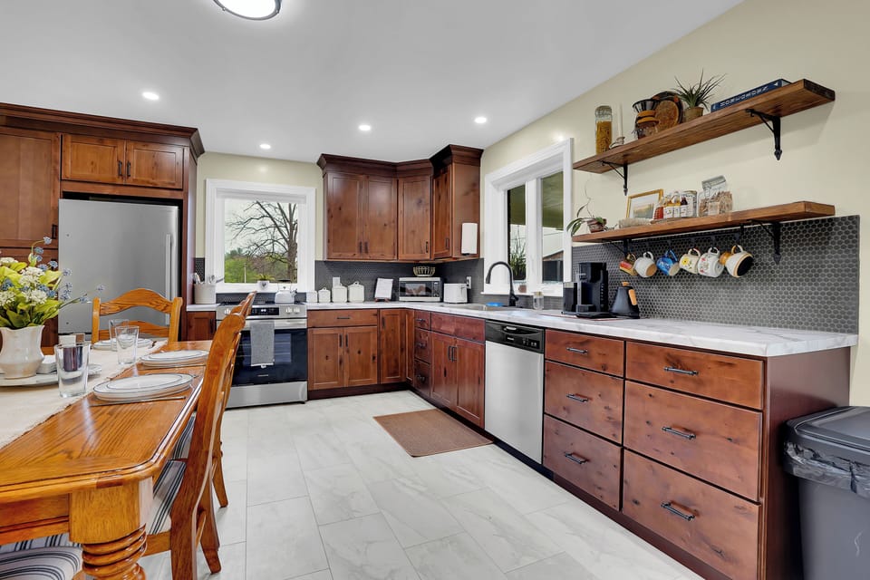 Plenty of countertop space is essential for cooking for large groups! Everything provided but food!