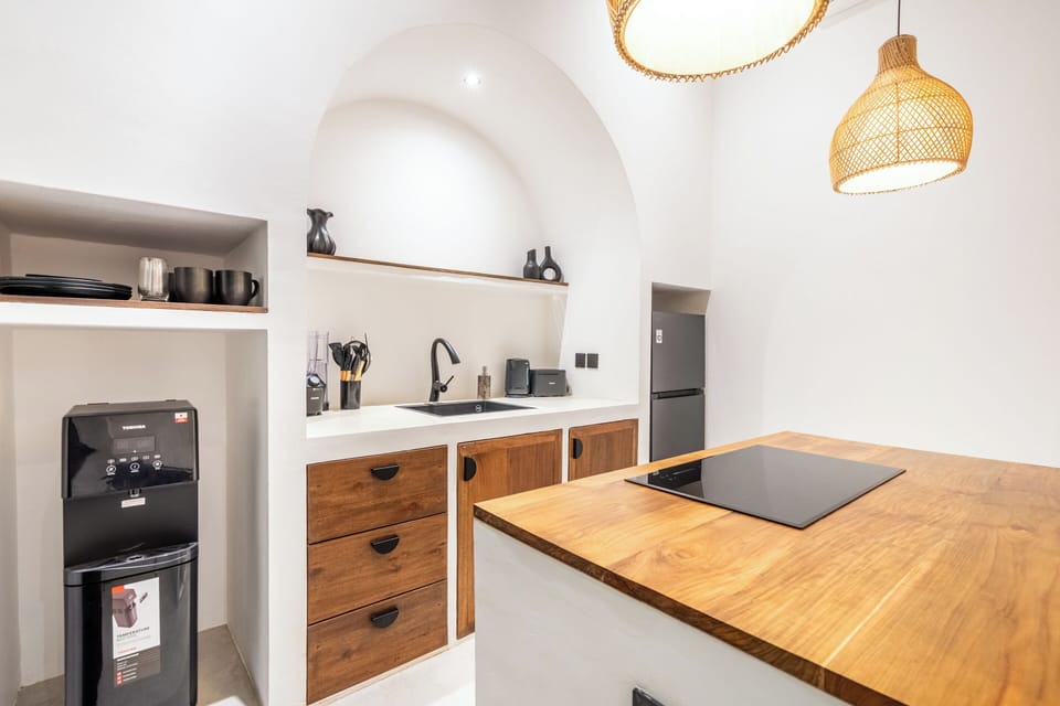 Luxury Villa, 1 King Bed, Kitchen, Garden View | Private kitchen | Full-size fridge, microwave, stovetop, cookware/dishes/utensils