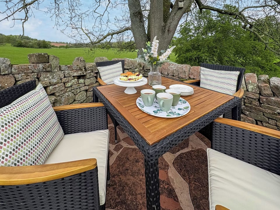 Garden terrace | River View, Lazonby, near Penrith