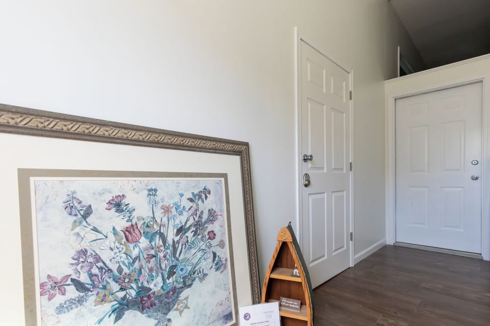 Welcoming entry foyer with hardwood floors