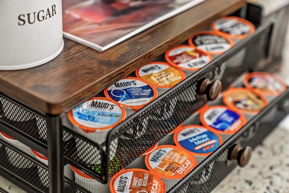 Lots of coffee!!!  Decaf, flavored, regular, and Espresso available to start your morning.
