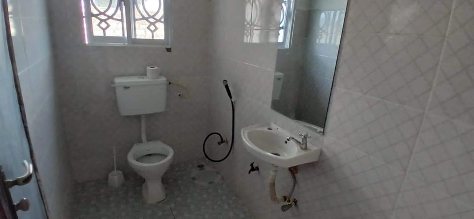 Shower, towels, soap, toilet paper