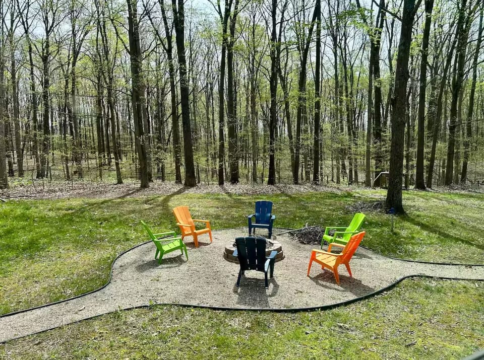 Fire-pit to relax and watch the birds and deer roam the property.