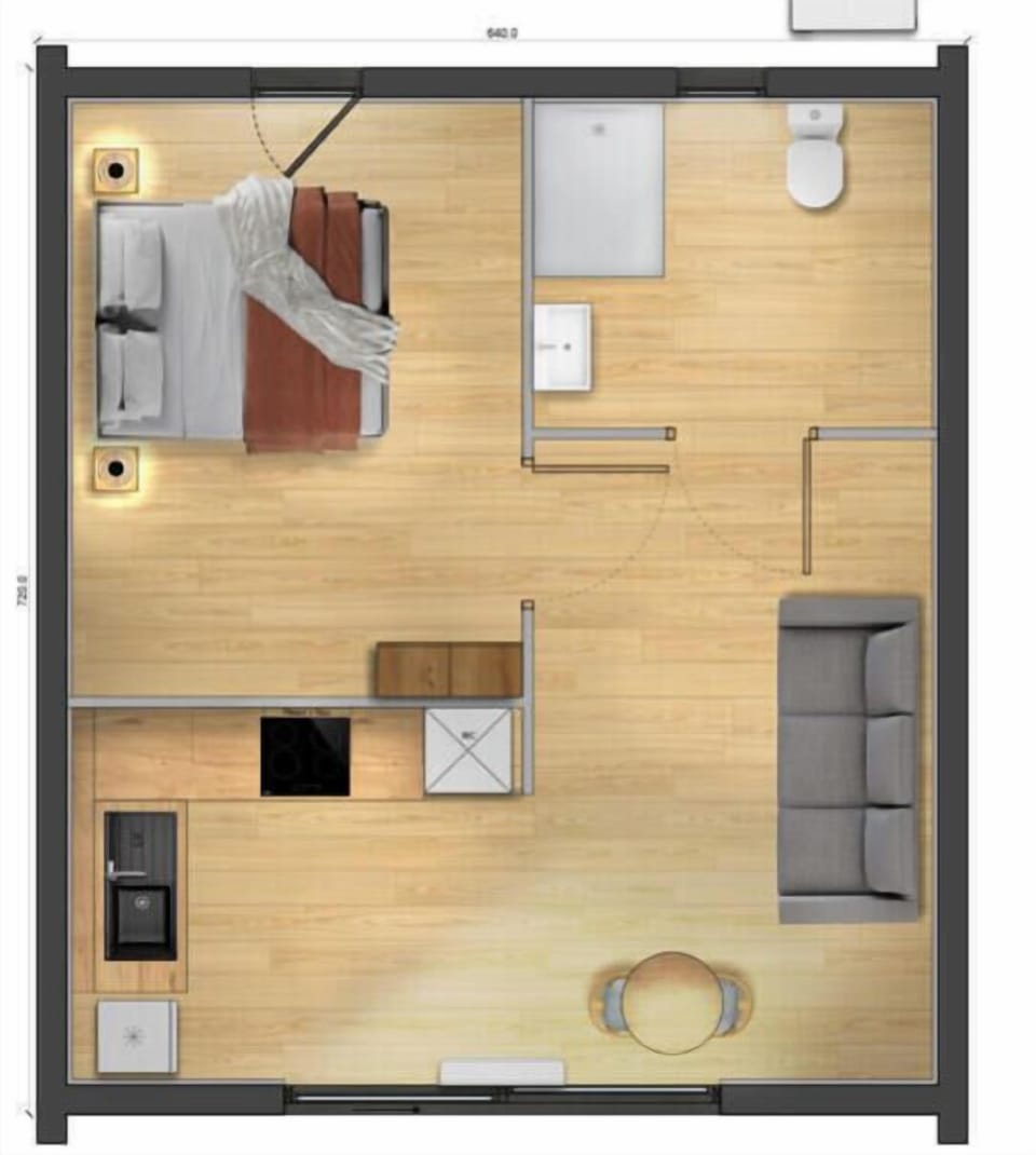 Chalet, 1 Double Bed with Sofa bed, Mobility Accessible, Air conditioning | Floor plan