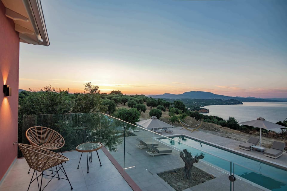 Sunset View from the Private Terrace Overlooking the Coast
