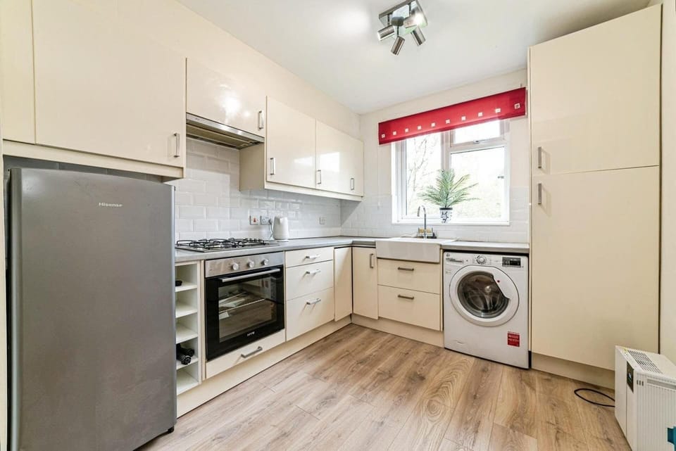 Fridge, microwave, oven, electric kettle