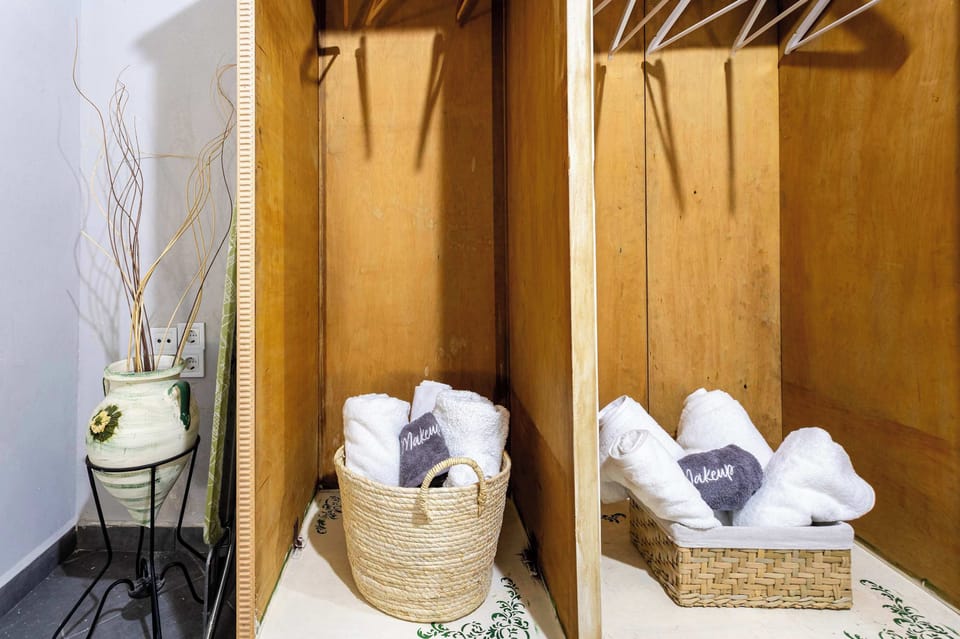 Rustic details and thoughtful amenities throughout the room
