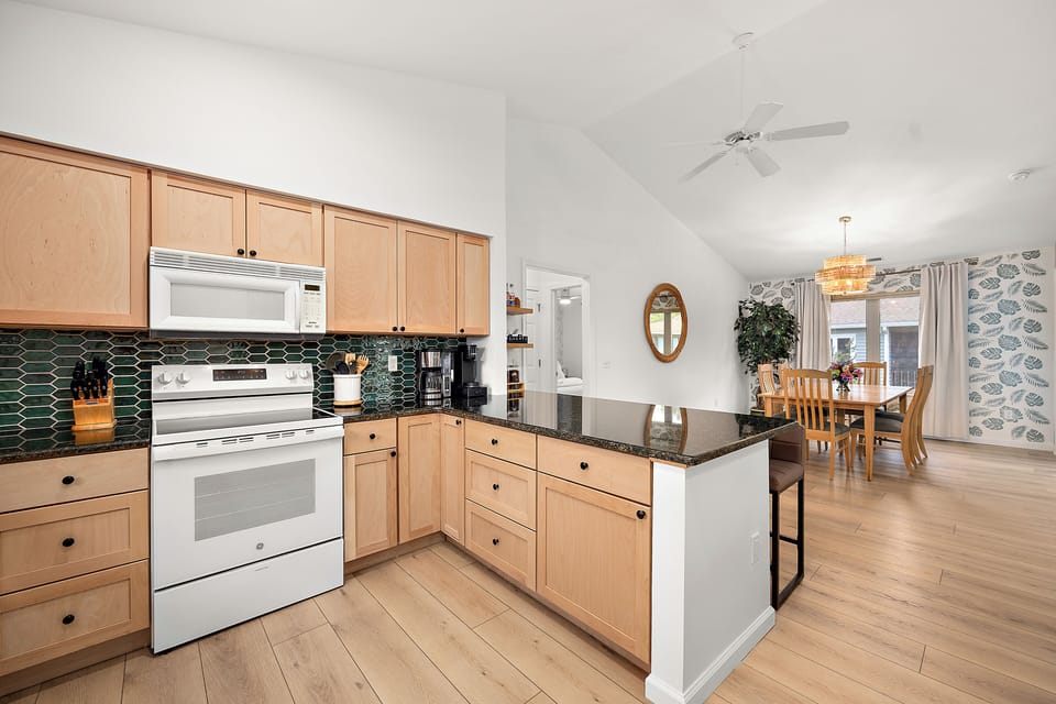 Cook together, eat together : open kitchen flows right into the dining room