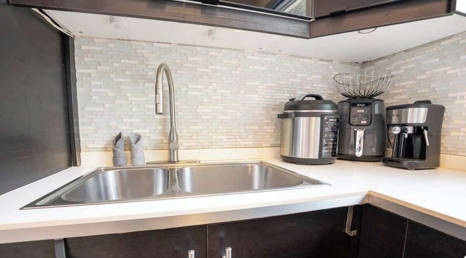 Ample counter space makes meal prep simple and convenient.