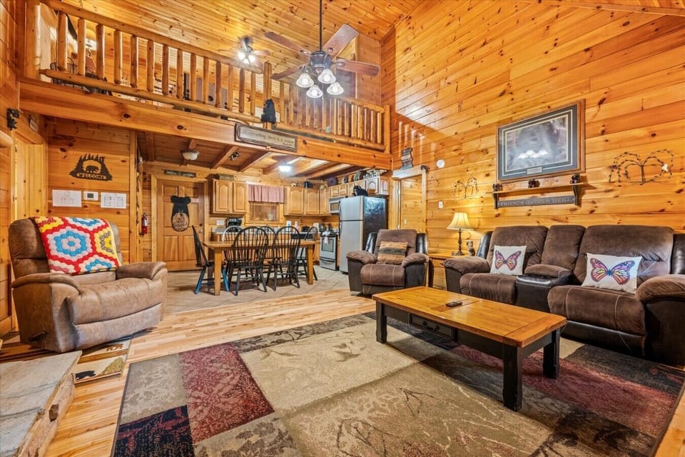 From laid-back movie nights to lingering conversations after a day in Pigeon Forge, this open living space gives everyone a comfortable place to reconnect.