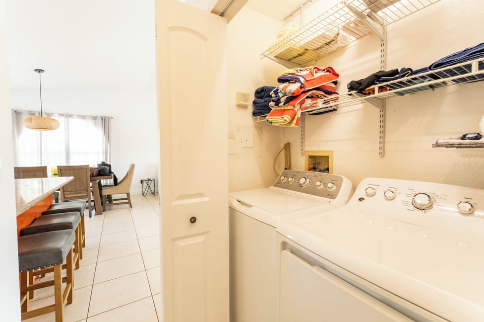 Laundry area with washer and dryer for added convenience during your stay
