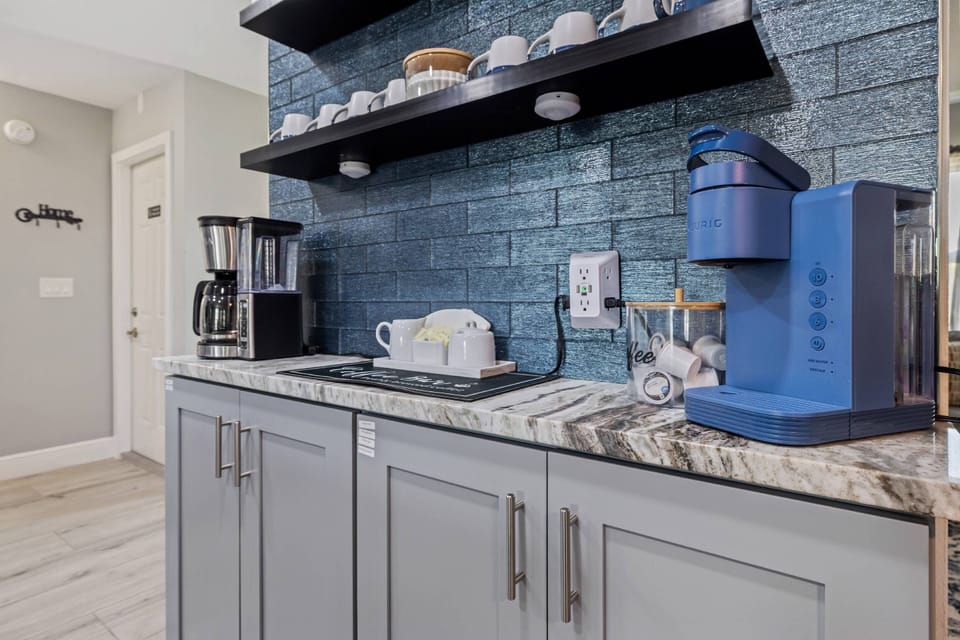 Coffee Bar with Keurig and Coffee Pot