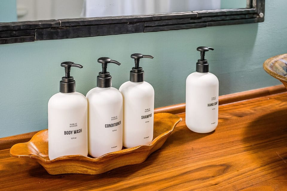 Premium bath products and essentials provided, ensuring a stress-free and pampered experience from the moment you arrive.