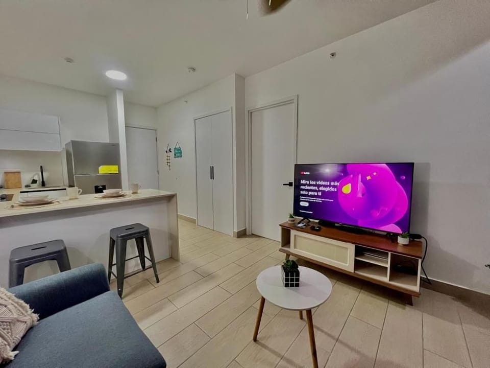 Premium Apartment, City View | Living area | 55-inch Smart TV with cable channels, Netflix, streaming services