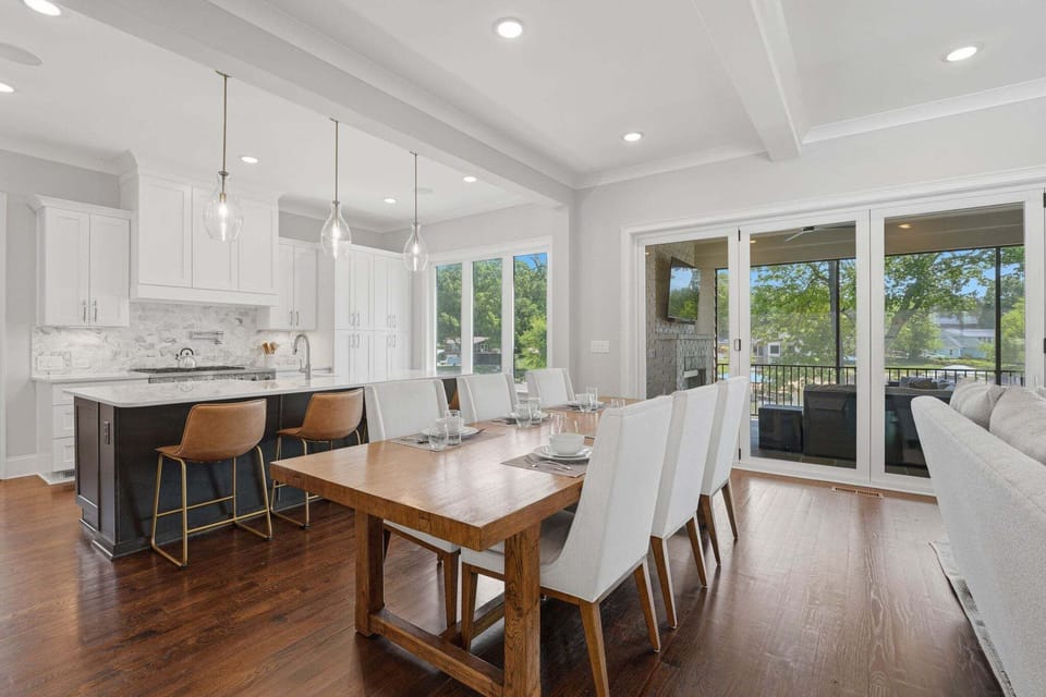 Dining area with seating for 8. (Two chairs not pictured).