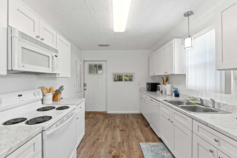 The generous counter space and thoughtful layout make it easy for multiple people to cook or prep together.