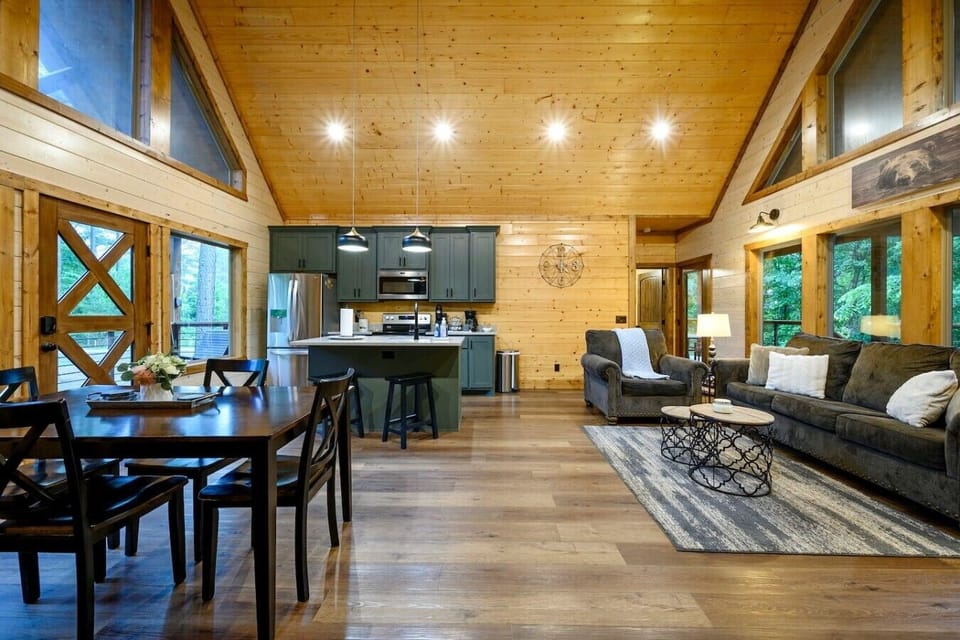 The expansive open-concept great room gives large groups room to spread out comfortably.