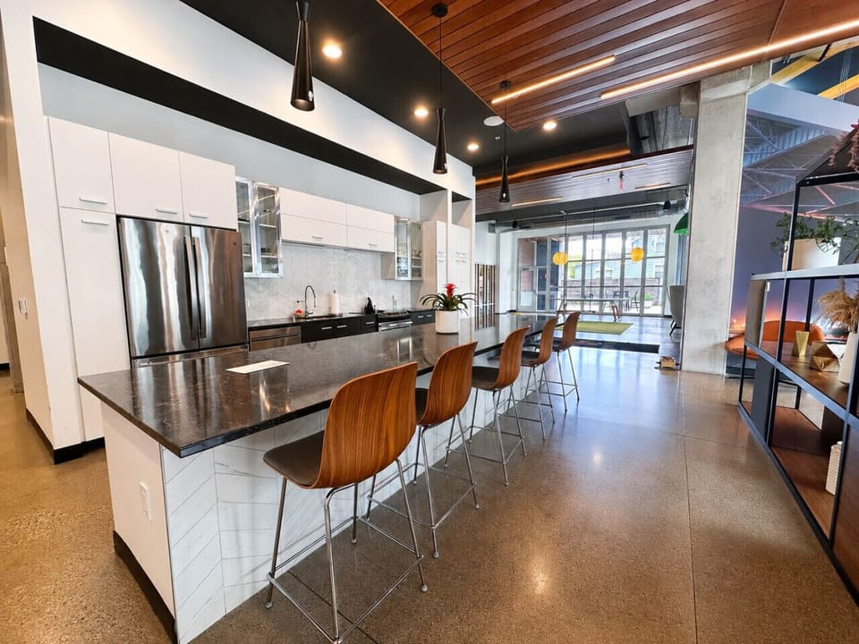 Play ping pool, enjoy a group meal, and more in the building`s amenity space