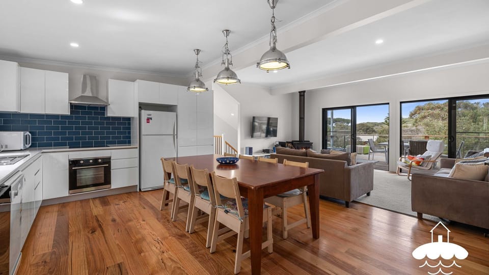 Open plan kitchen dining and living