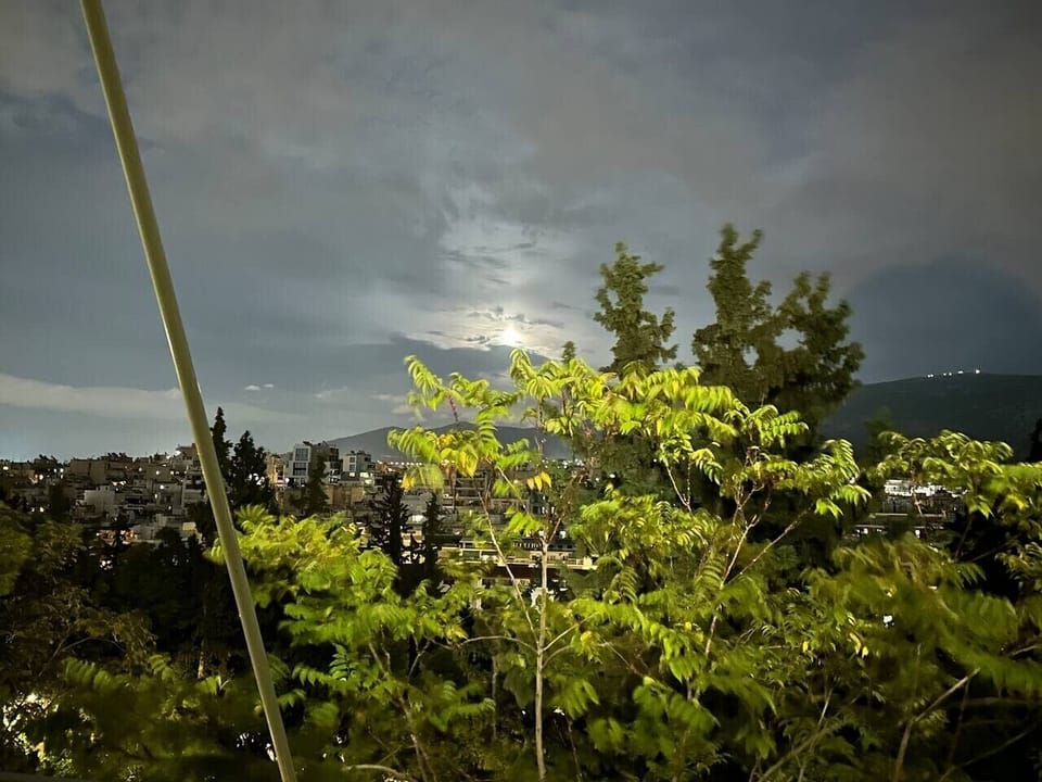 Moon rise from Hymettus Mountain