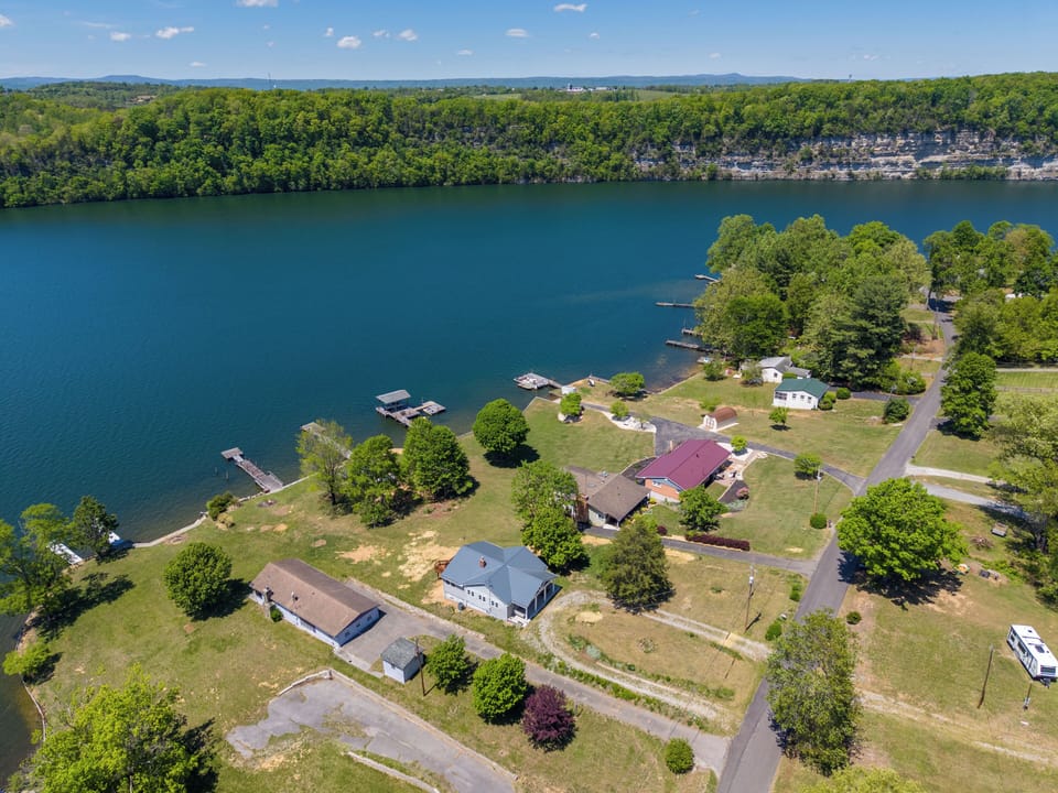 Peaceful lakeside setting with dock access.
