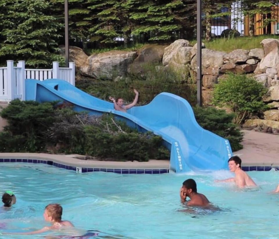 Split Rocks Pools with Fun Water Slide (Adjacent to Building, Fee Applies)