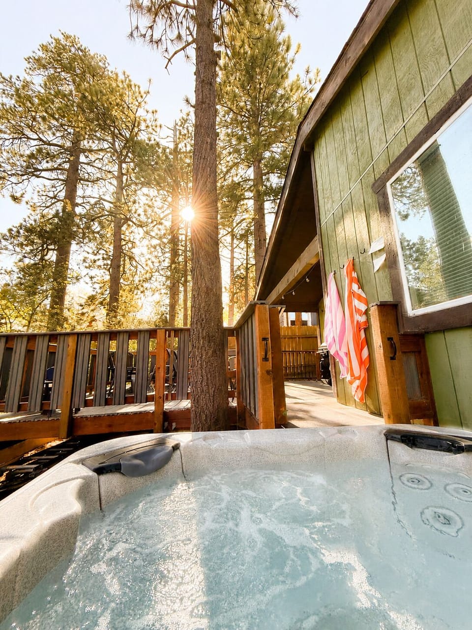 Outdoor spa tub