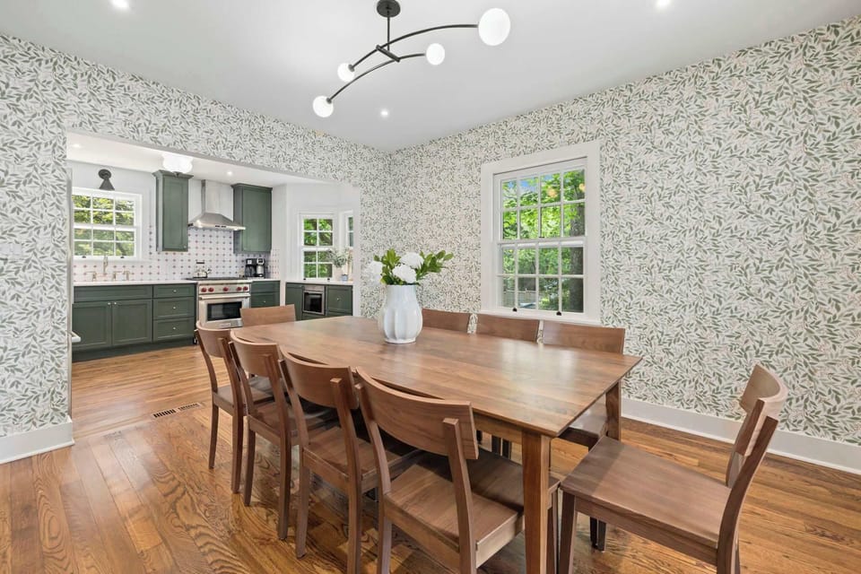 The open concept dining space is perfect for quality time with the whole crew.