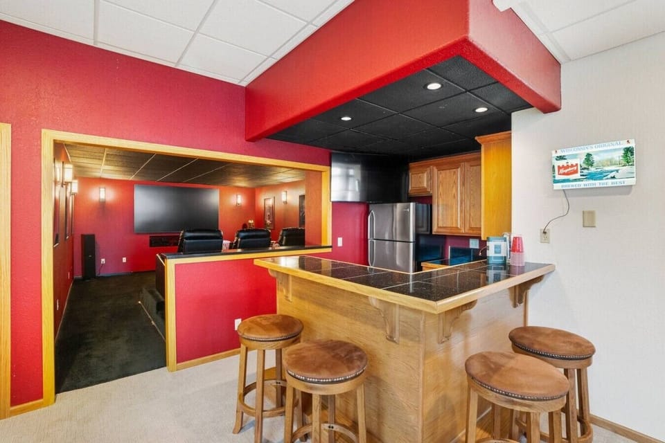 Lower level kitchenette and bar