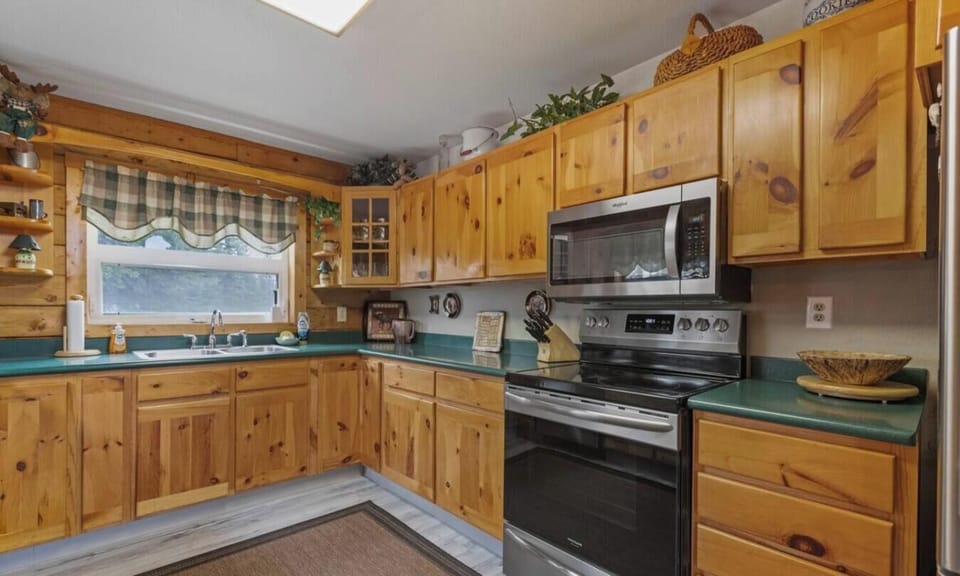 Fully equipped kitchen for home-cooked meals.