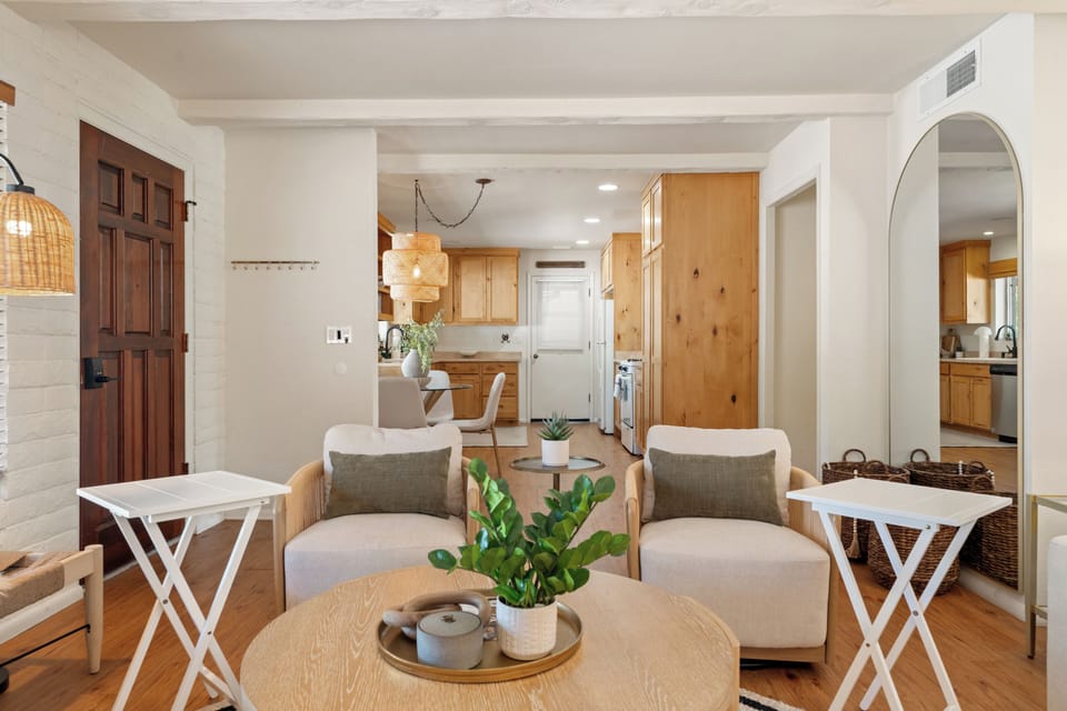 Additional dining trays provided to eat in the living room