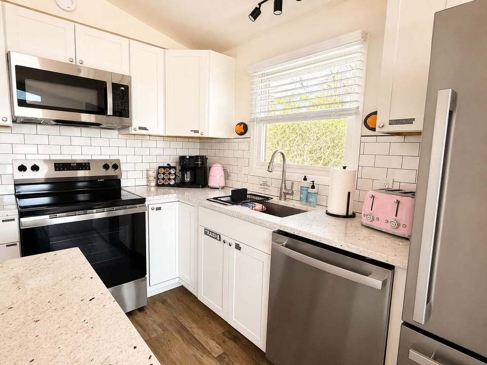 Full stocked kitchen.