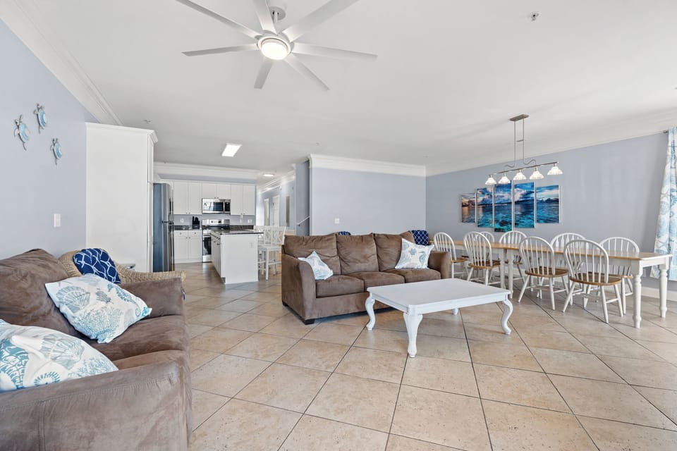 Open Floor Plan with a spacious living room, dining area, and kitchen