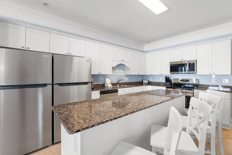 Fully Stocked Kitchen with everything you need to prepare meals for a large group!