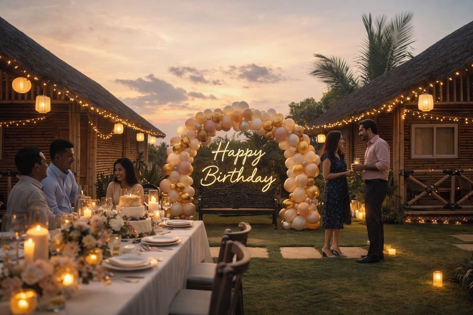 Outdoor banquet area