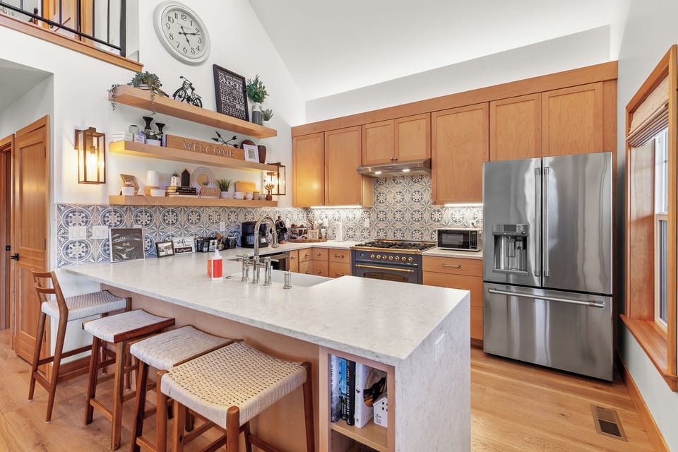 Whip up your favorite meals in this beautifully designed kitchen