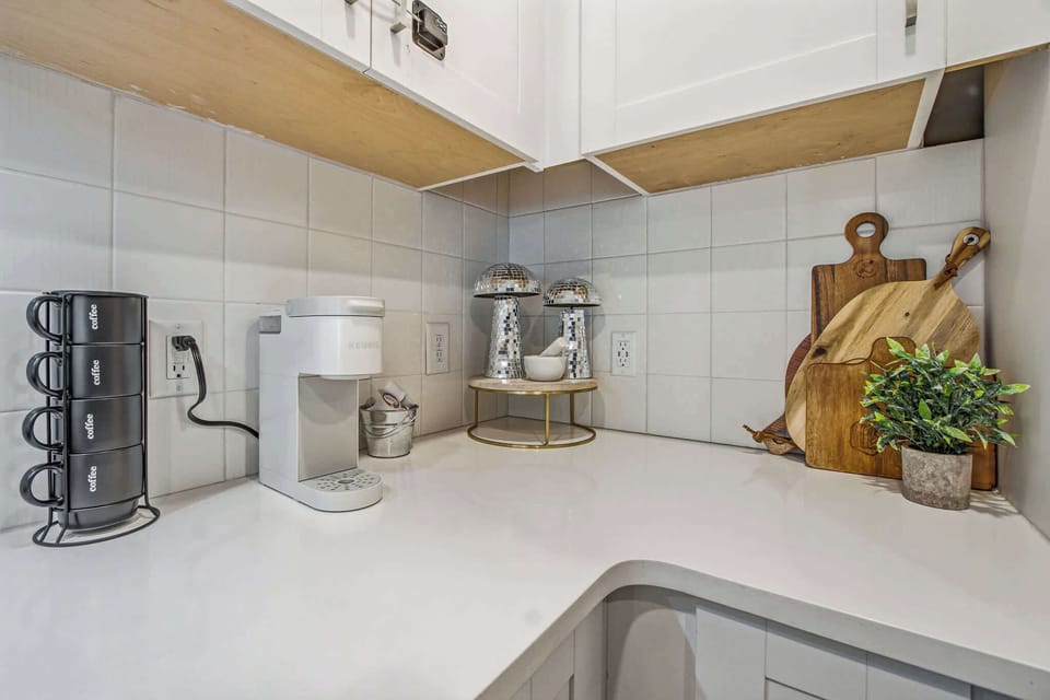 Chic Kitchen Nook, whip up delicious meals with modern appliances and delightful decor!