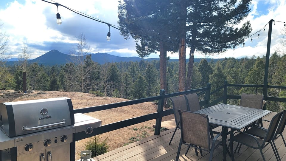 BBQ with a view!  Propane grill and table seating 6 guests