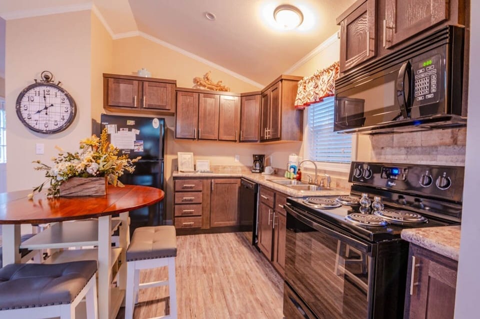Modern kitchen appliances and cabinetry