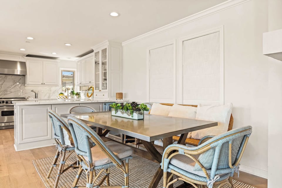 Dining area with seating for shared meals and conversation.